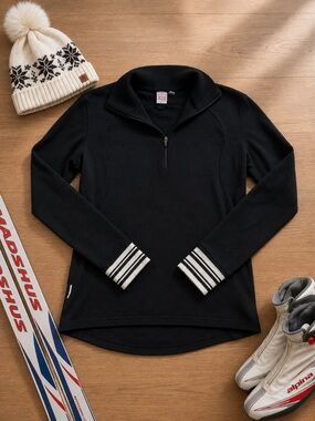 Icebreaker Sport 320 weight Quarterzip Sweater Striped Mountain Baselayer Travel